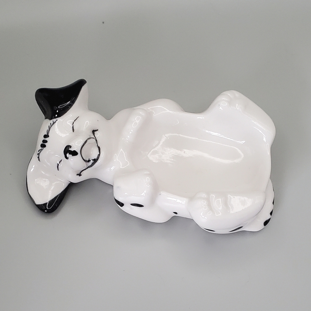 Ceramic Dalmation Dog Soap Dish- Black and White
